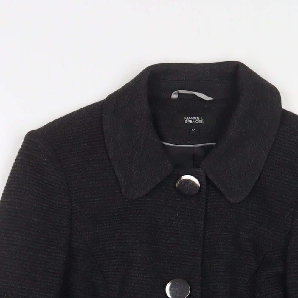 Marks and Spencer Womens Grey Jacket Size 10 Button