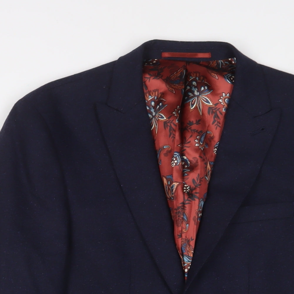 NEXT Mens Blue Wool Jacket Suit Jacket Size 34 Regular