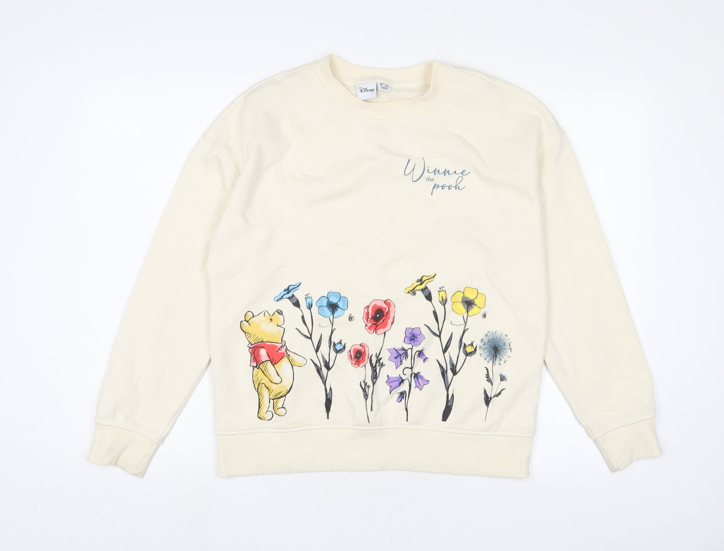 Disney Womens Beige Cotton Pullover Sweatshirt Size XS Pullover - Winnie The Pooh