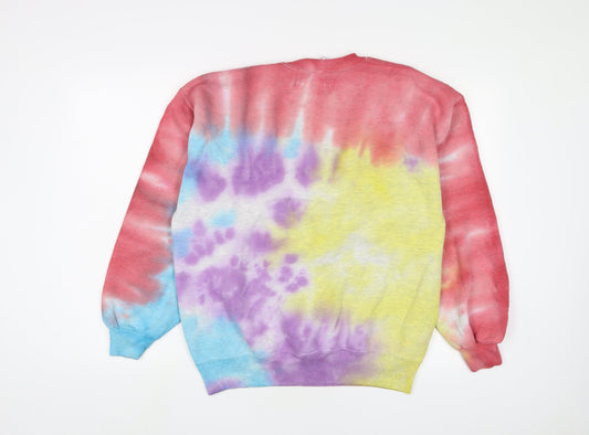 Russell Athletic Womens Multicoloured Geometric Cotton Pullover Sweatshirt Size L Pullover - Embroidered