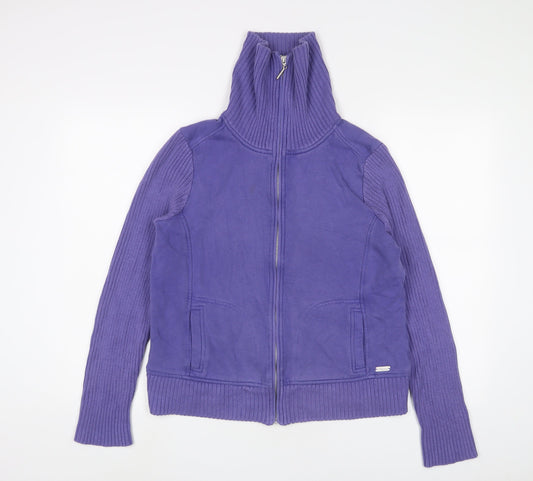 Maine Womens Purple Cotton Full Zip Sweatshirt Size 16 Zip