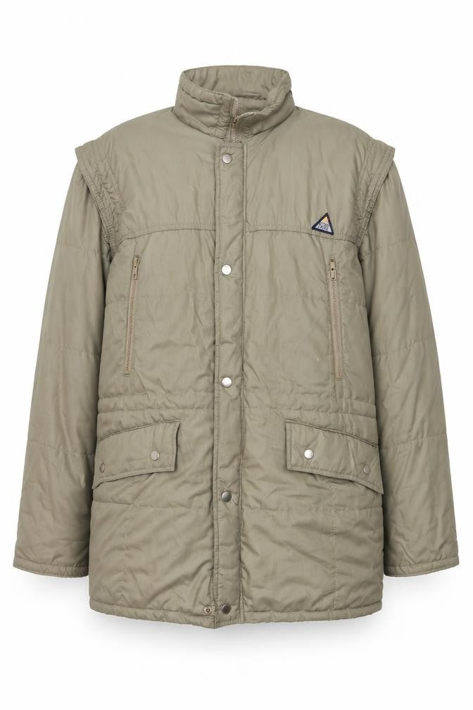 Forecast Mens Green Quilted Coat Size L Zip - Logo, Embroidered