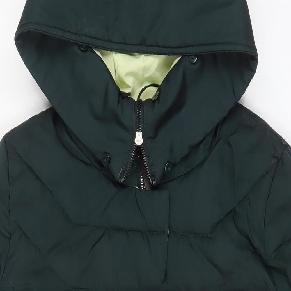 PEERCAT Womens Green Quilted Coat Size M Zip - Zip Pockets