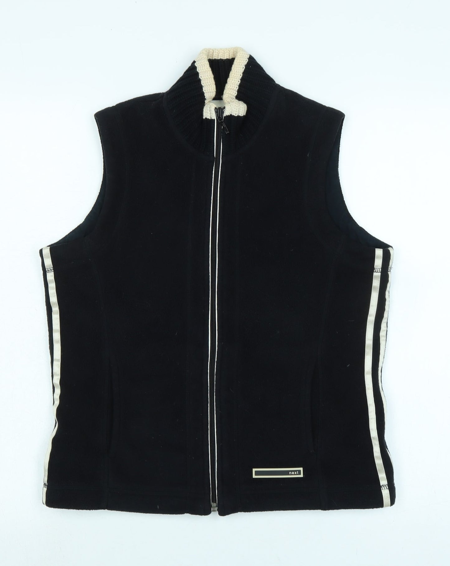 Next Womens Black Gilet Waistcoat Size 12 Zip