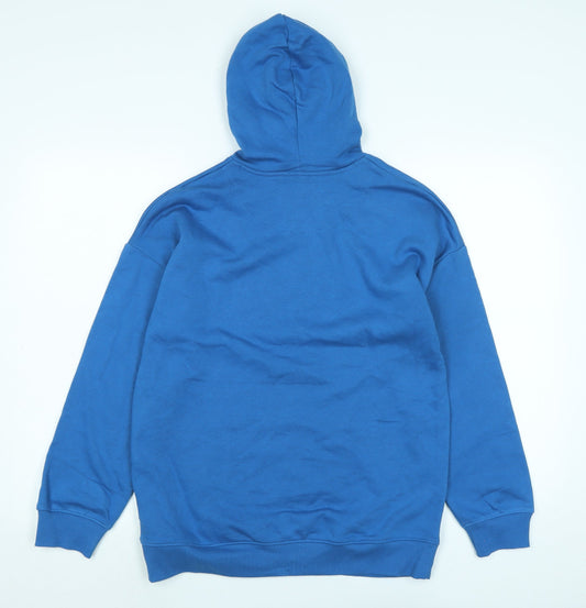 Marks and Spencer Boys Blue Polyester Pullover Hoodie Size 13-14 Years - Logo - Good days ahead