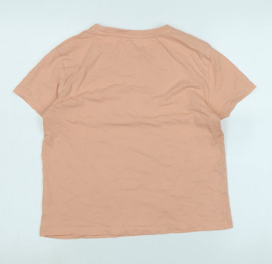 beautiful Girls Orange Cotton Basic T-Shirt Size 14-15 Years Crew Neck - Logo -Beautiful