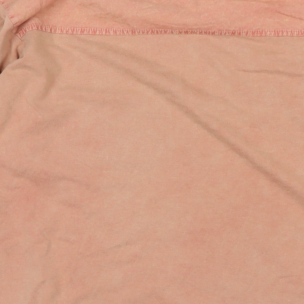 NEXT Womens Orange Cotton Jersey T-Shirt Size 12 Scoop Neck - Distressed