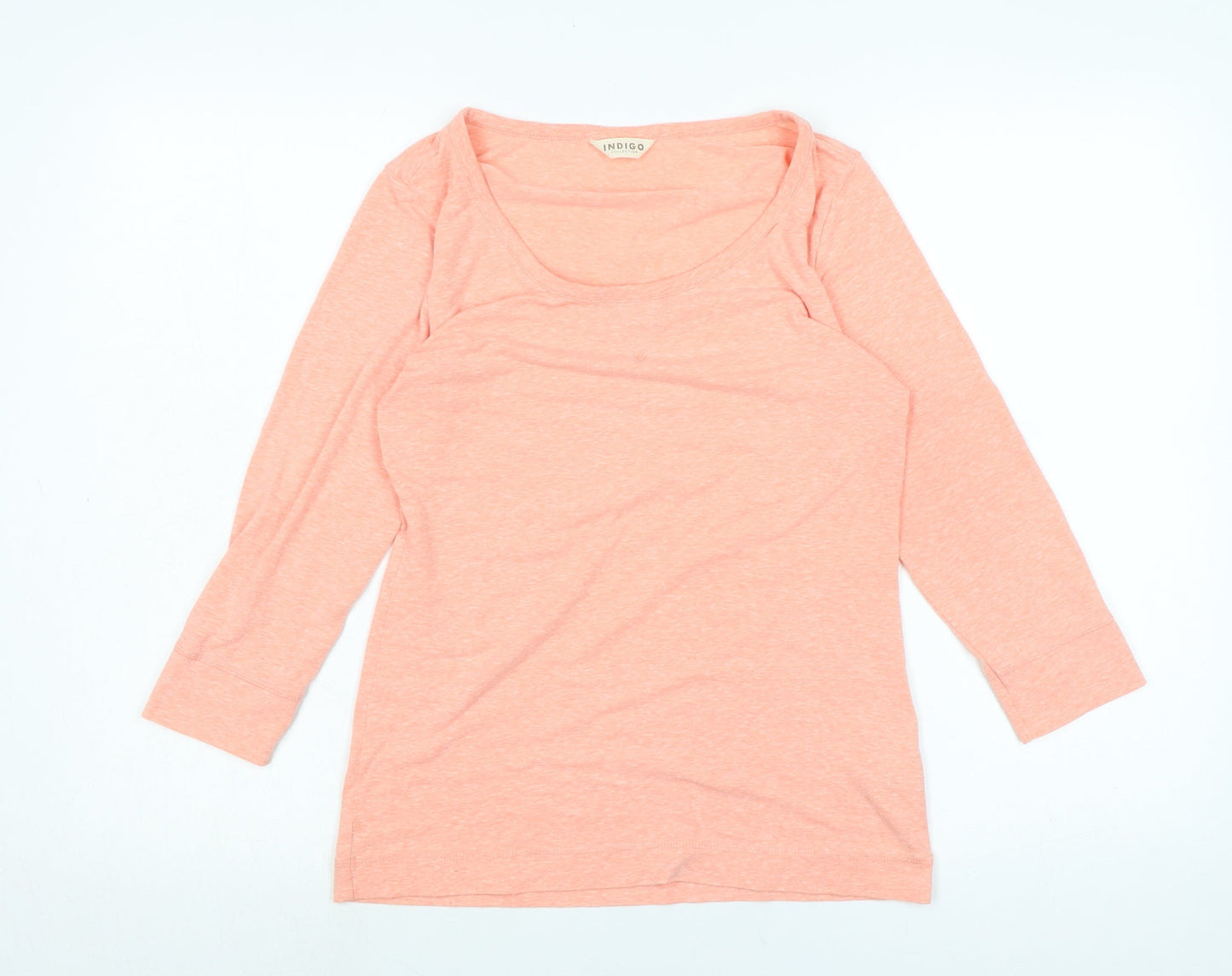 marks Womens Orange Cotton Basic T-Shirt Size 8 Scoop Neck