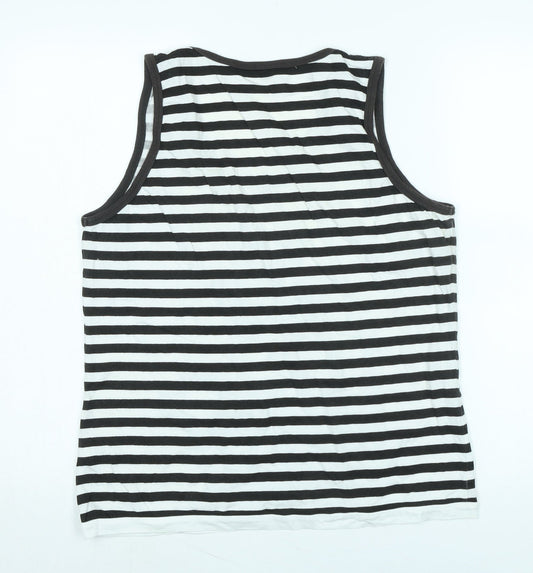 Lakeland Womens Blue Cotton Basic Tank Size 16 Scoop Neck