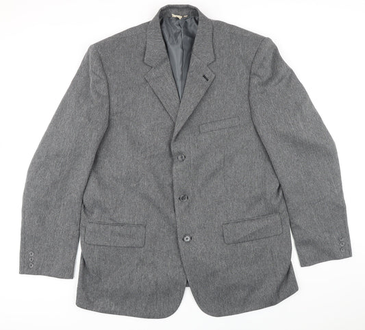 Cotton Traders Mens Grey Polyester Jacket Blazer Size 46 Regular