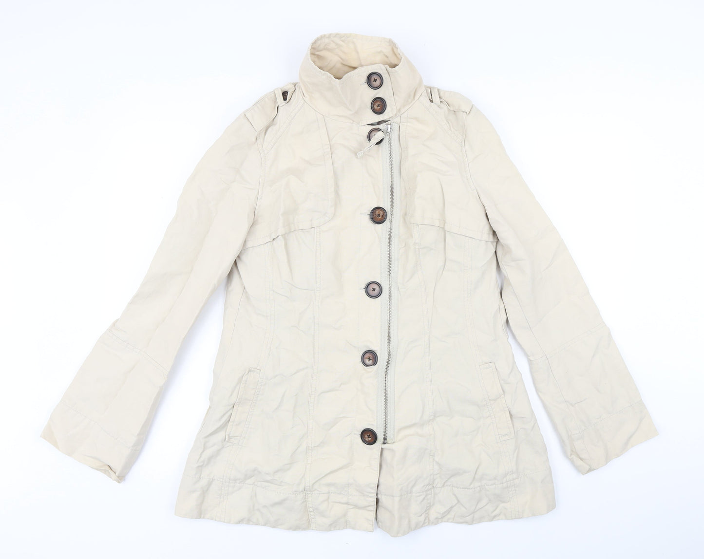 NEXT Womens Beige Jacket Coat Size 10 Zip