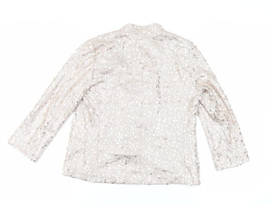 NEXT Womens Beige Jacket Blazer Size 8 - Sequin