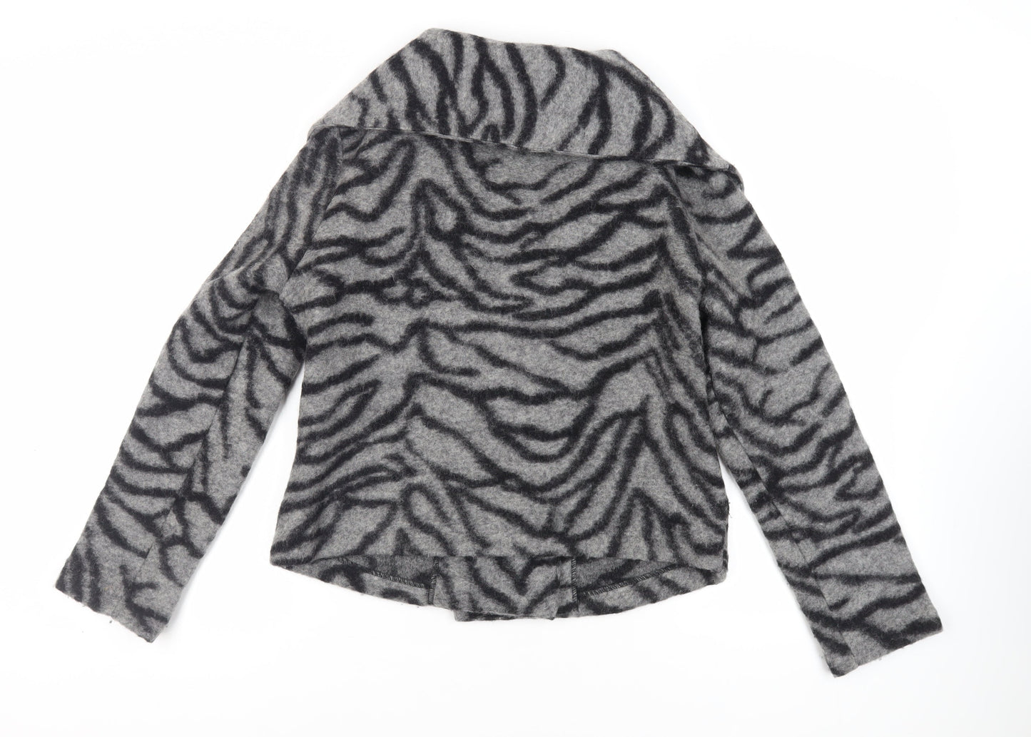 Kaliko Womens Grey Animal Print Jacket Size 14 Button
