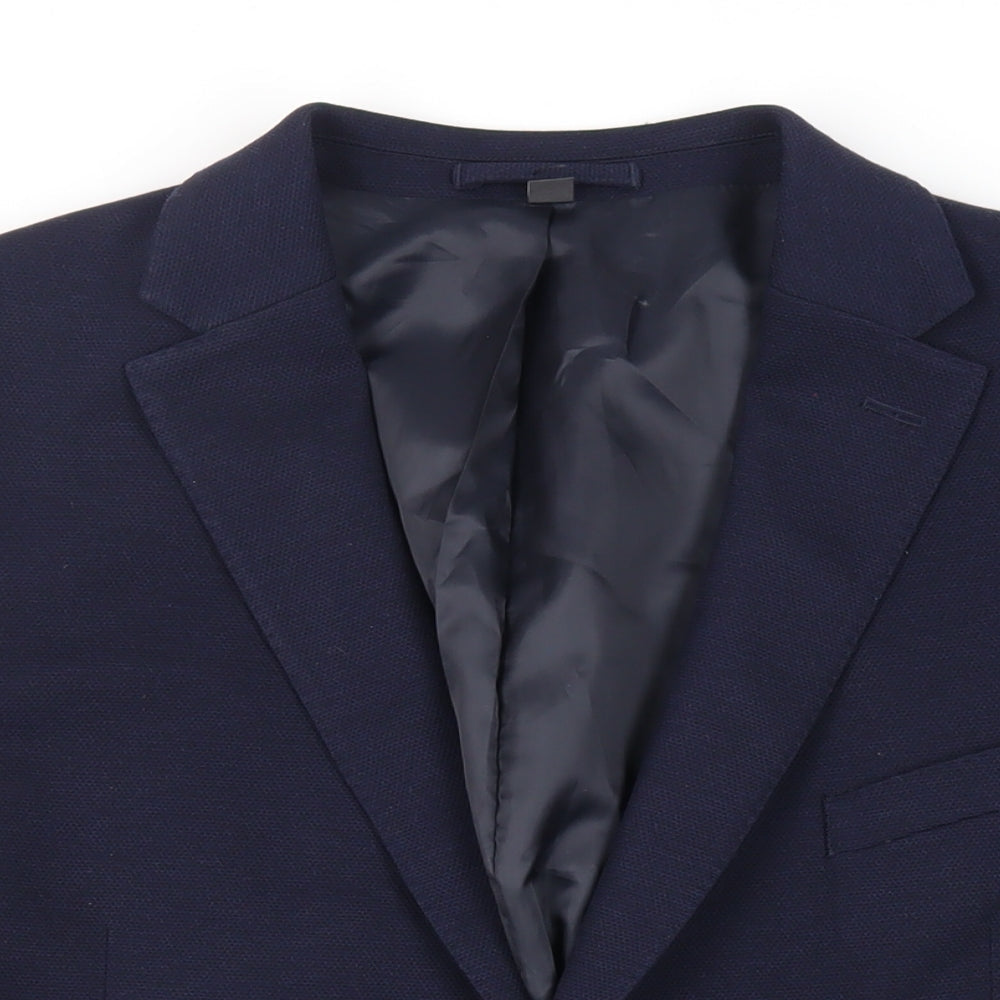 Marks and Spencer Mens Blue Polyamide Jacket Blazer Size 46 Regular