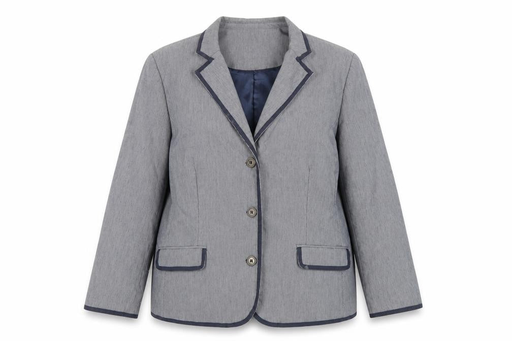 Maine New England Womens Blue Striped Jacket Blazer Size 20 Button
