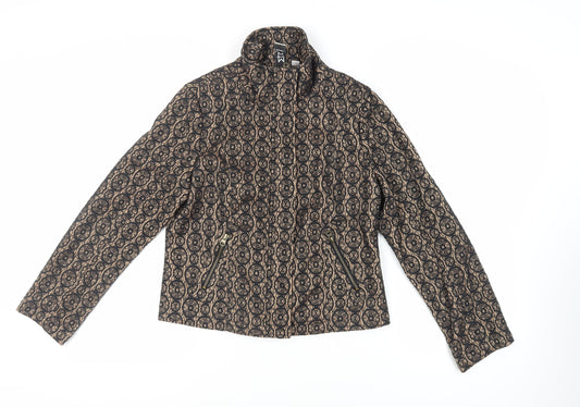 Marc Bouwer Womens Black Jacket Size L Zip - Embroidered