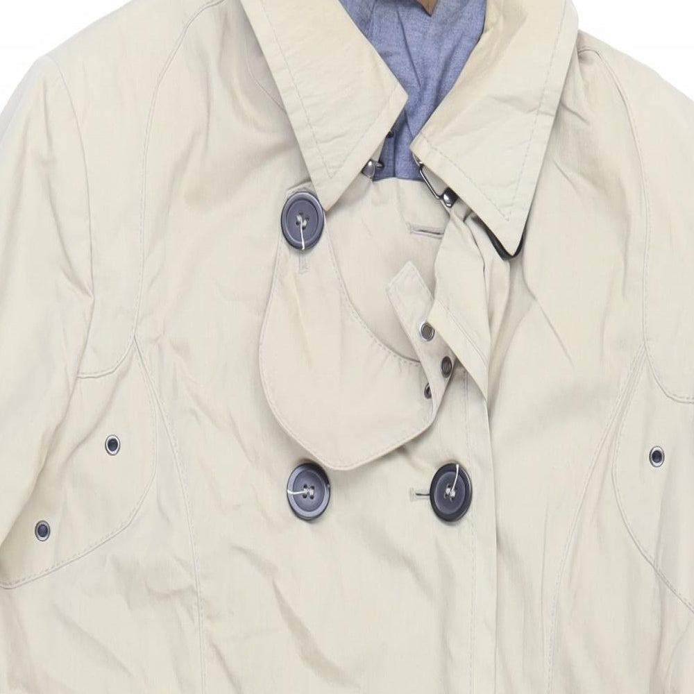 Fenn Wright Manson Womens Beige Trench Coat Coat Size 10 Button - Belted