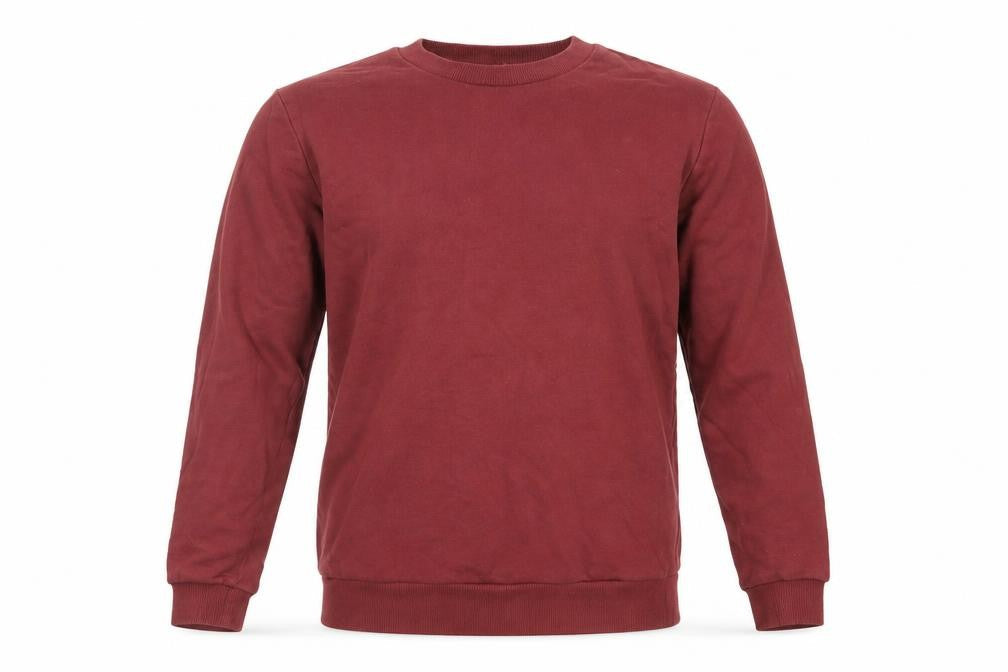 Front view of ASOS men’s brown cotton pullover sweatshirt, size S
