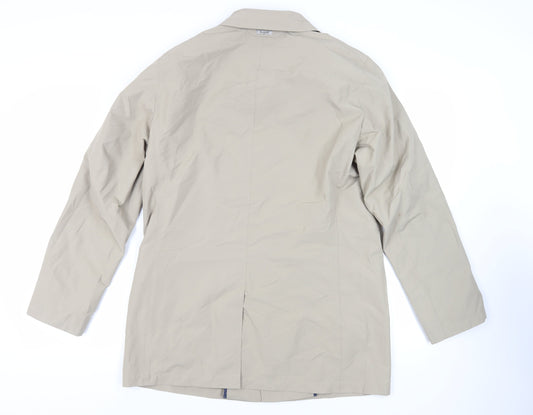 Bugatti Mens Beige Overcoat Coat Size 38 Button - Water-Repellent Lightweight