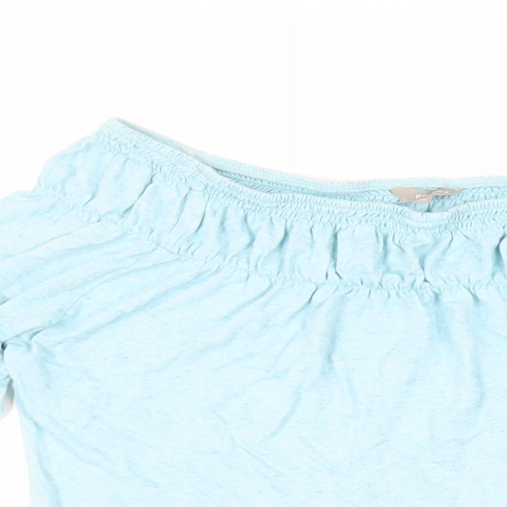 Per Una Womens Blue Viscose Basic Blouse Size 14 Off the Shoulder
