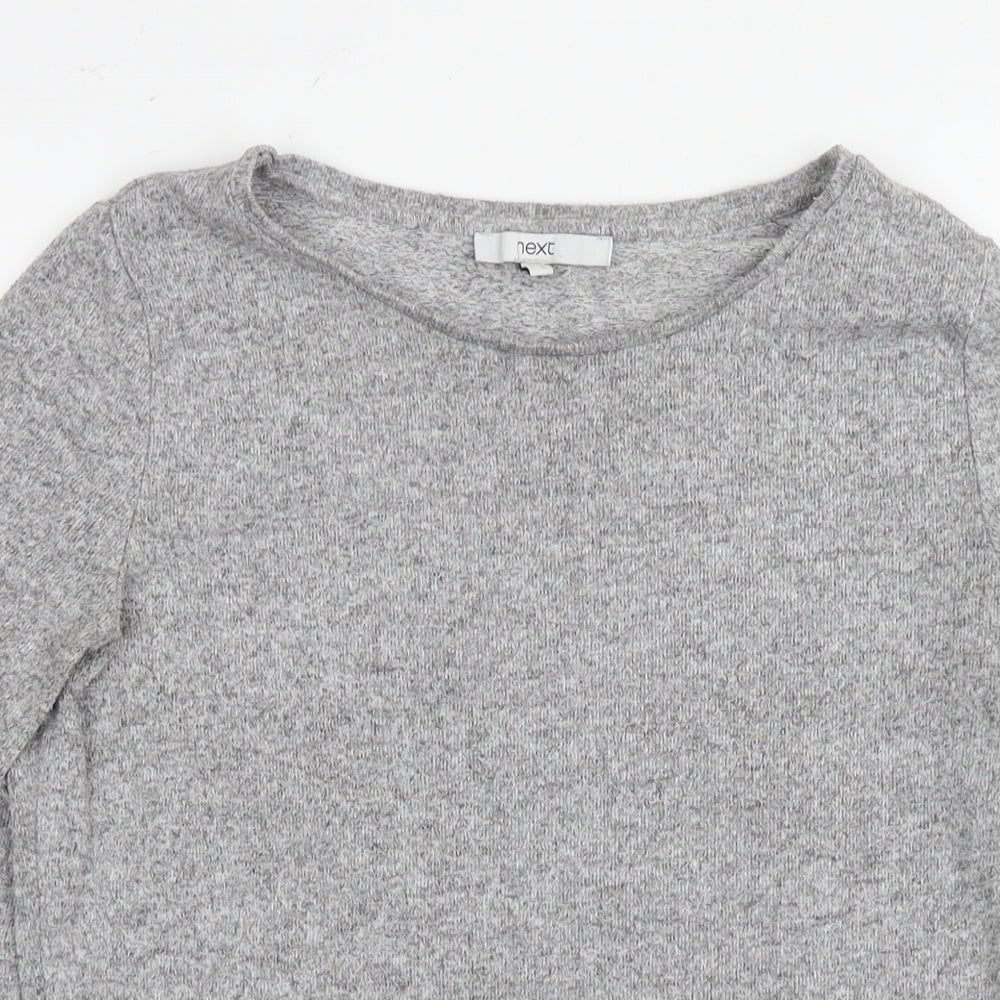NEXT Womens Grey Round Neck Viscose Pullover Jumper Size 12