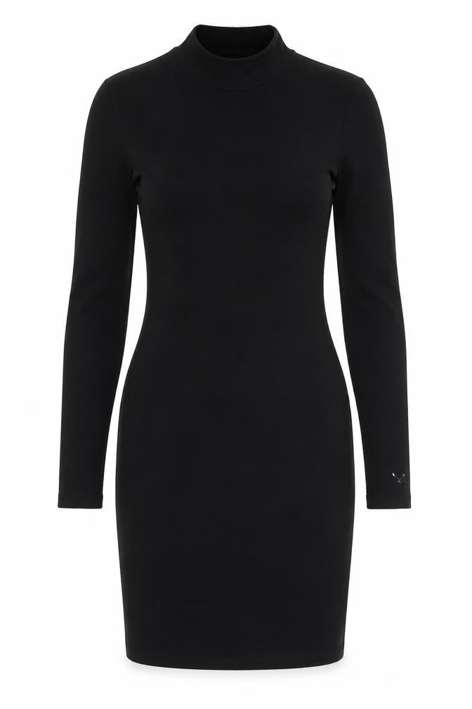 Miss Selfridge Womens Black Viscose Jumper Dress Size 10 Round Neck Pullover