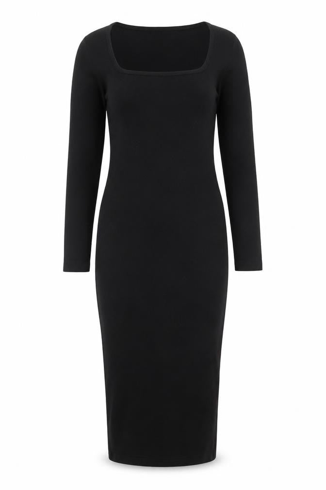 Missguided Womens Black Polyester Bodycon Size 8 Square Neck Pullover