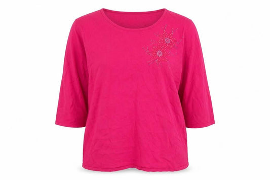 Womens UK Size XL Anna Rose Pink Viscose Blouse