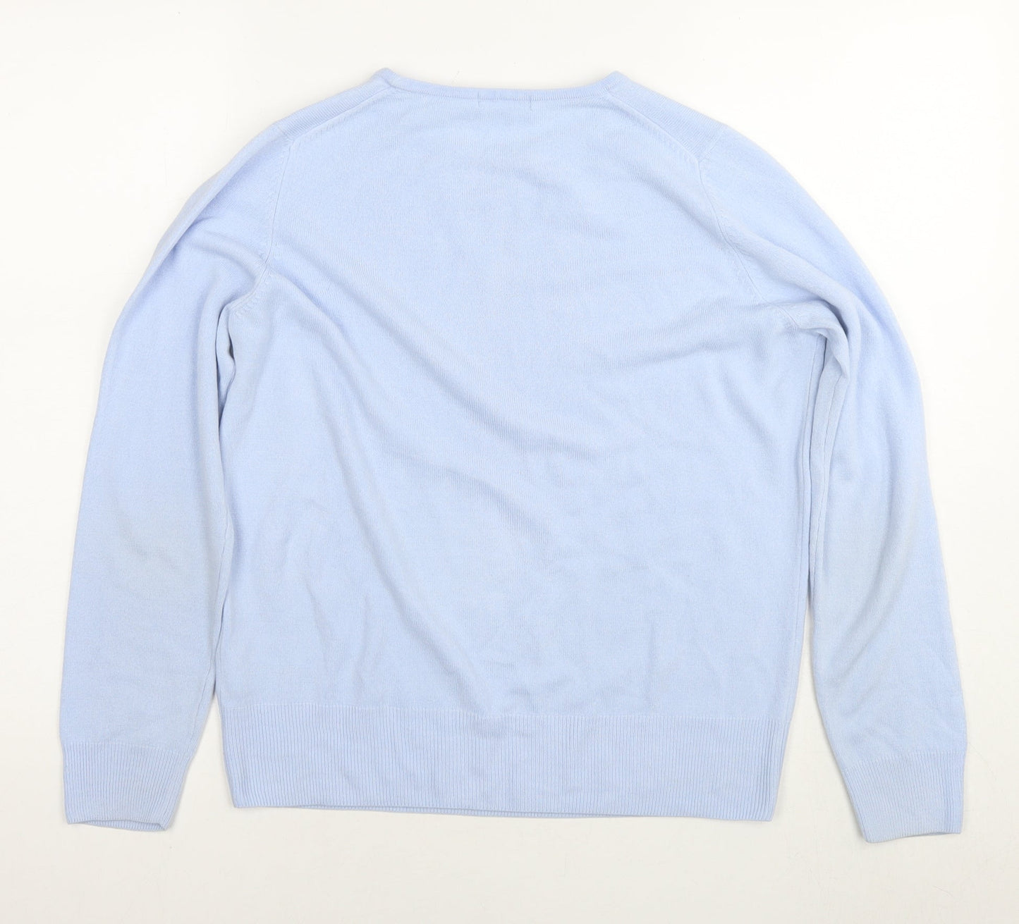 Marks and Spencer Womens Blue Round Neck Acrylic Pullover Jumper Size 12