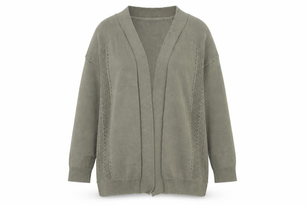 Marks & Spencer Womens Brown V-Neck Cotton Cardigan Jumper Size 12
