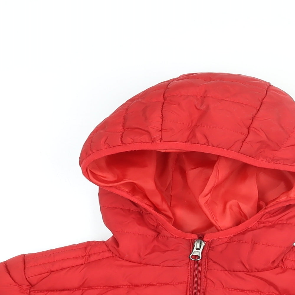 Redskins Boys Red Puffer Jacket Coat Size 5 Years Zip