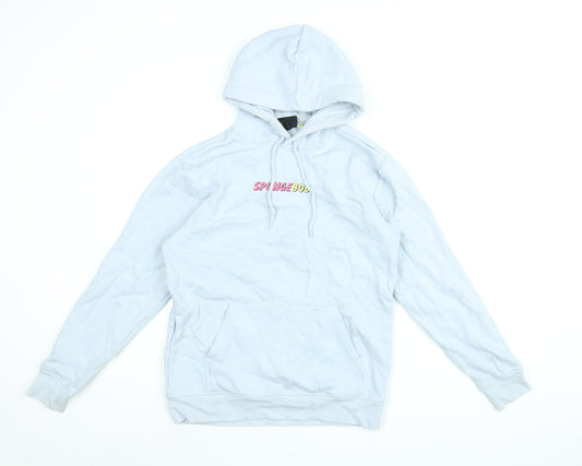SpongeBob SquarePants Womens Blue Cotton Pullover Hoodie Size S Pullover - Is The Colour Of Happiness