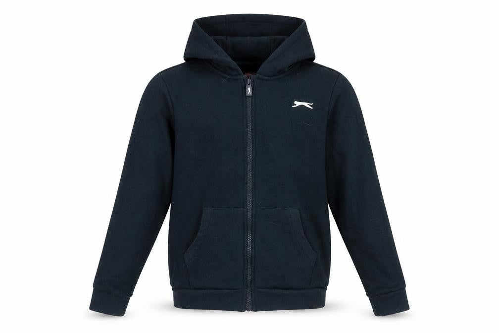 Slazenger Boys Black Cotton Full Zip Hoodie Size 11-12 Years Zip