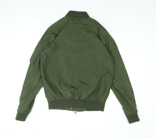 Topman Mens Green Bomber Jacket Jacket Size XS Zip