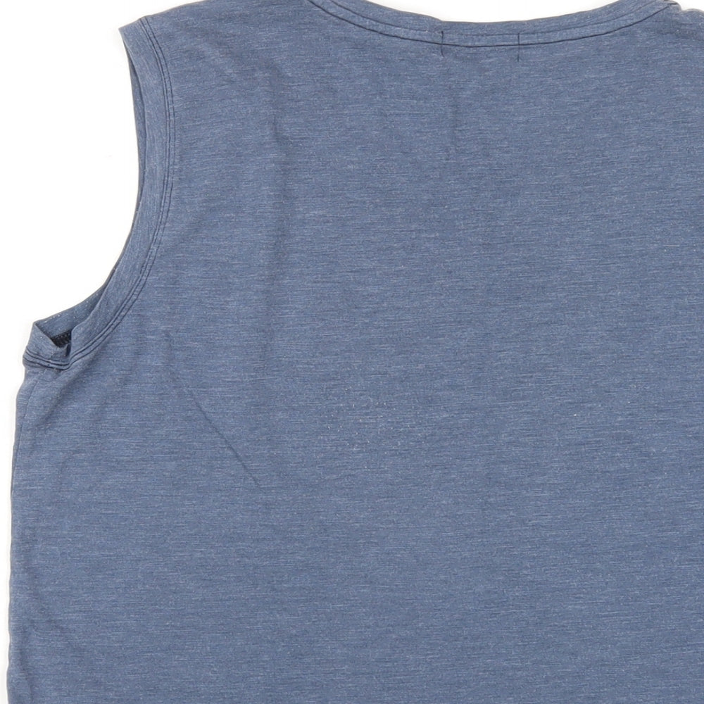 Gap Womens Blue Cotton Basic Tank Size M Round Neck
