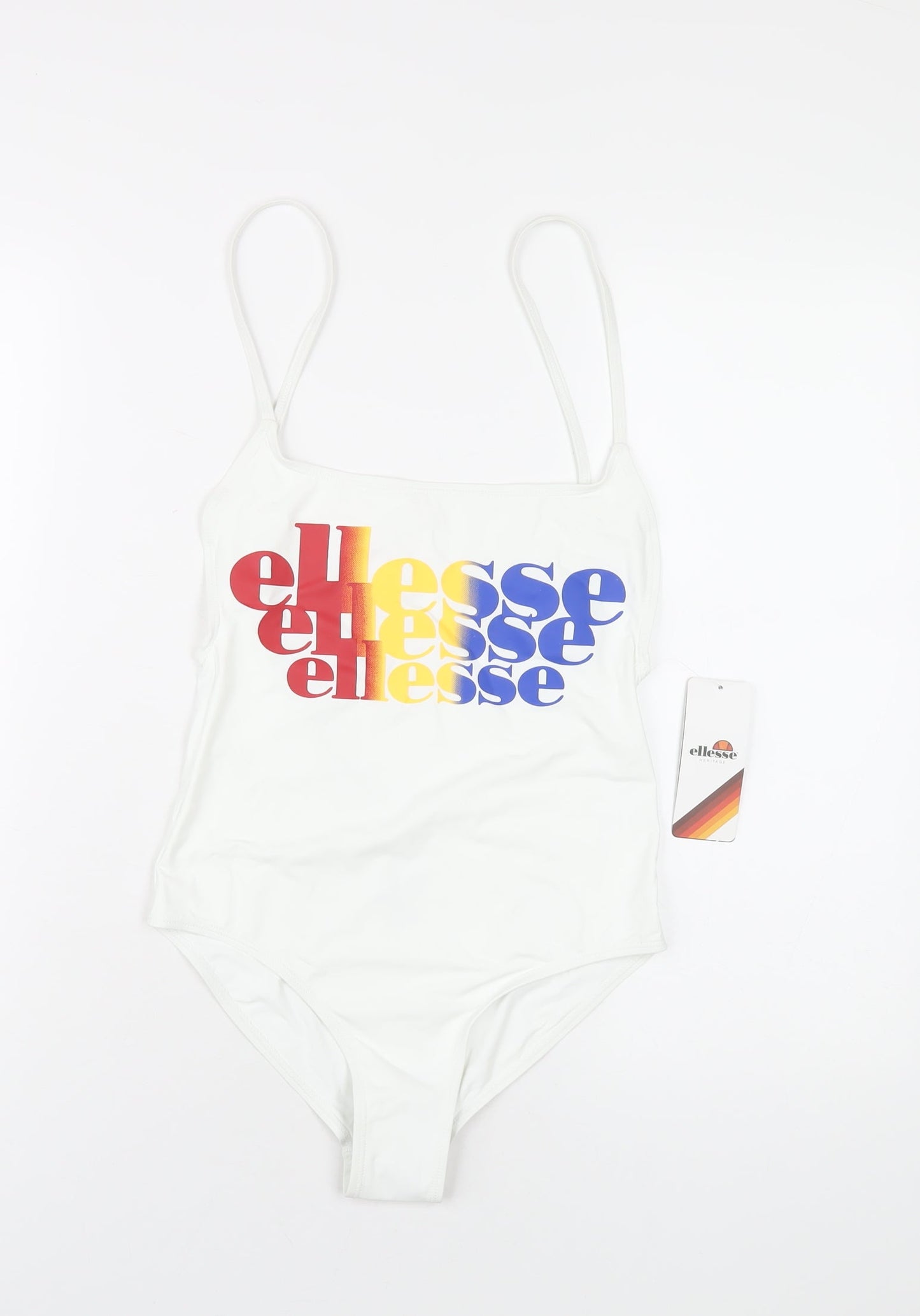 ellesse Womens White Polyester One Piece Size S