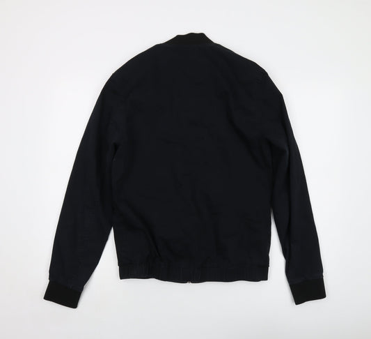River Island Mens Black Bomber Jacket Jacket Size M Zip