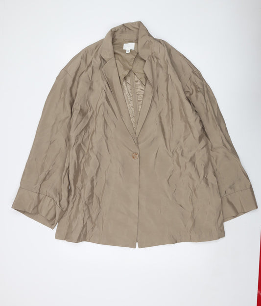 H&M Womens Beige Jacket Size S Button