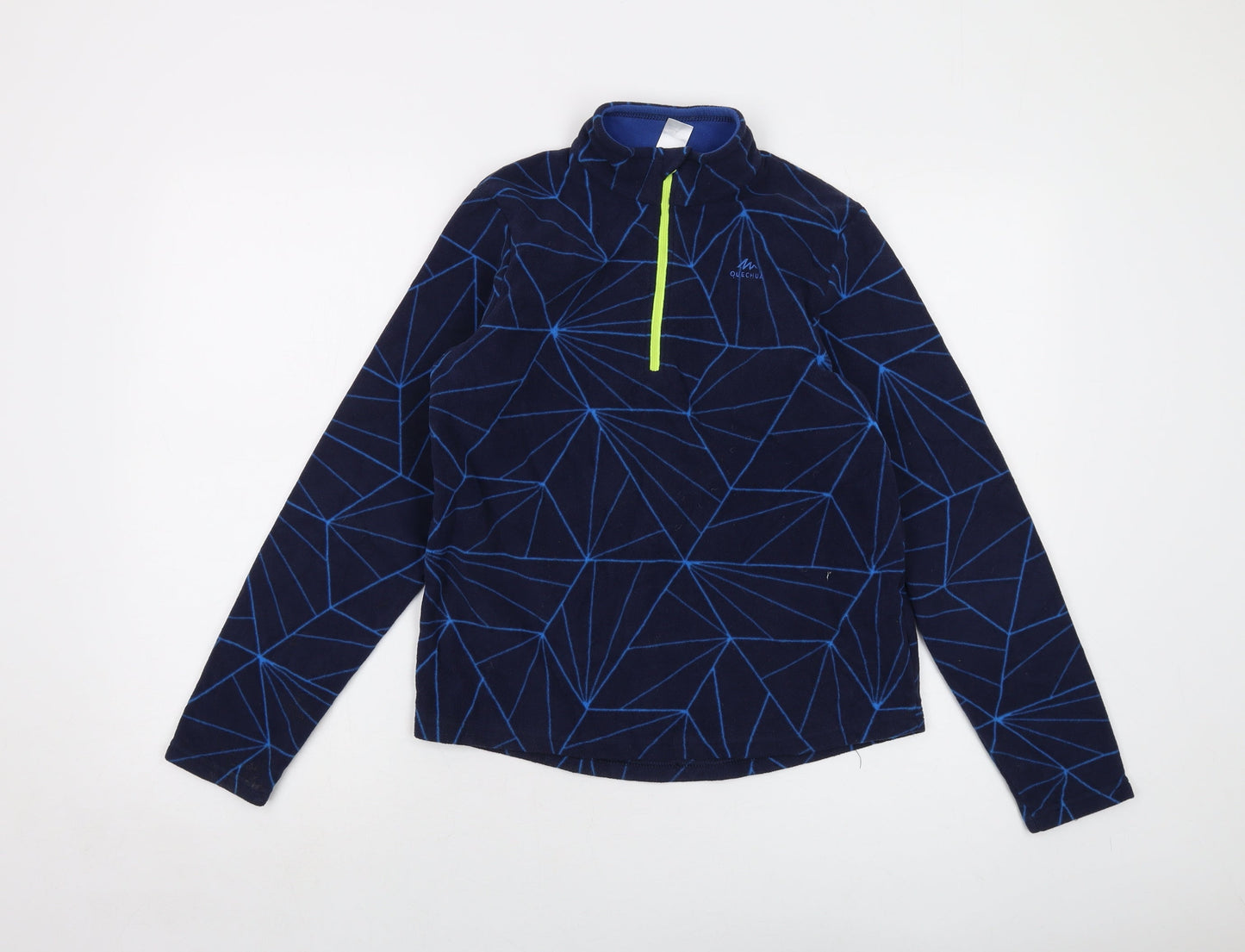 Quechua Boys Blue Geometric Polyester Pullover Sweatshirt Size 12-13 Years Zip