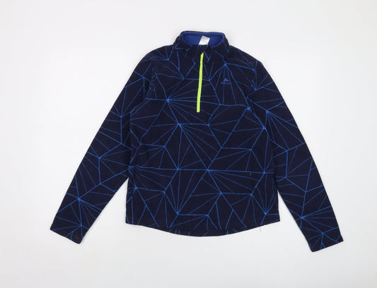 Quechua Boys Blue Geometric Polyester Pullover Sweatshirt Size 12-13 Years Zip