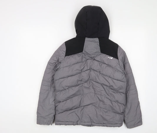 DECATHLON Boys Grey Basic Coat Coat Size 10 Years Zip