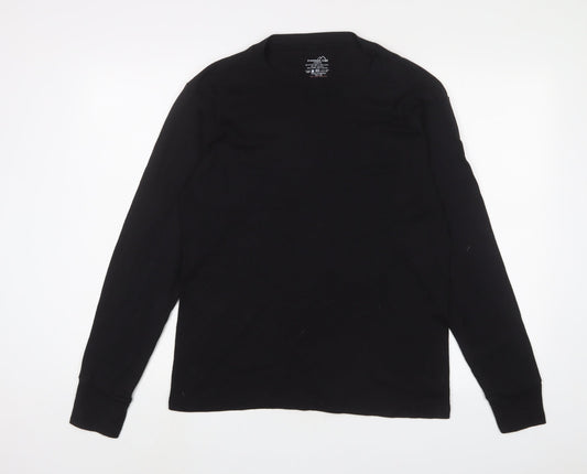 Freedom Trail Mens Black Cotton T-Shirt Size L Collared