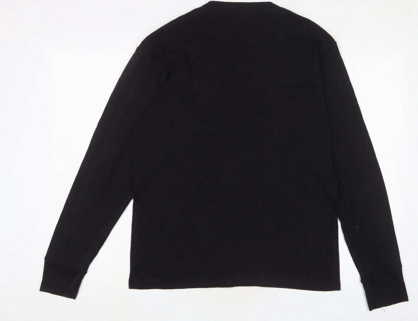 Freedom Trail Mens Black Cotton T-Shirt Size L Collared