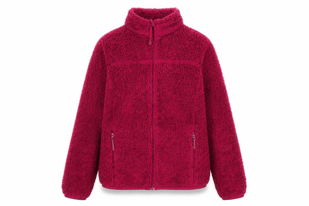 Front view of Mountain Life girls’ pink jacket, size 11-12, years zip