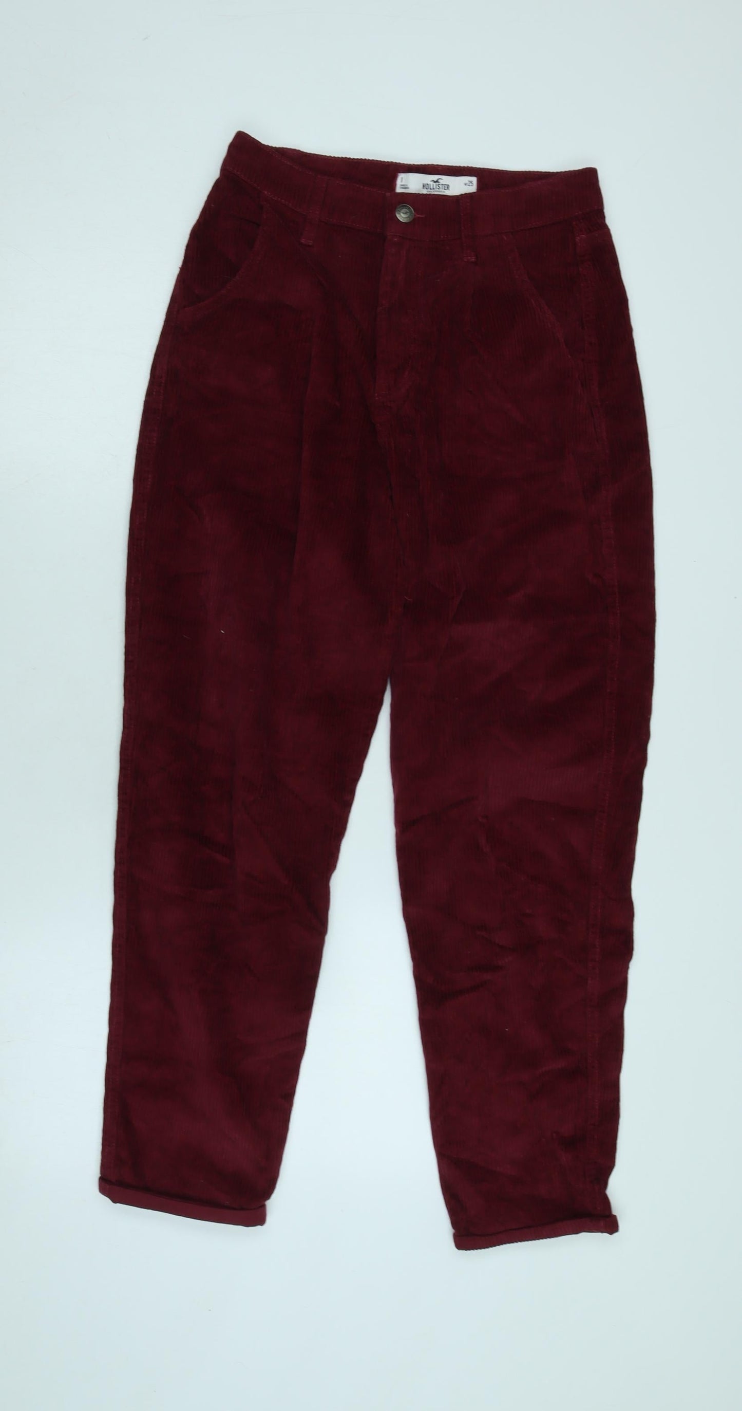 Hollister Womens Red Cotton Trousers Size 25 in L27 in Regular