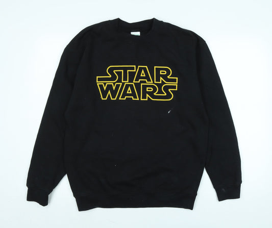Star Wars Boys Black Polyester Pullover Sweatshirt Size M - Logo - Star wars