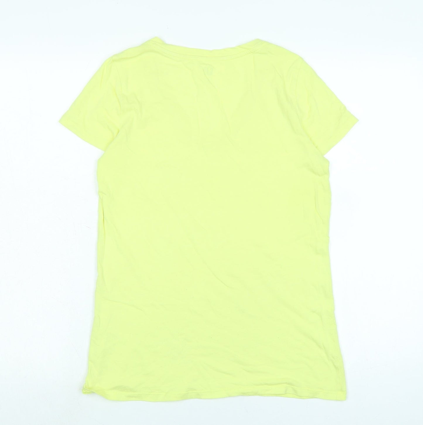 Gap Womens Yellow Cotton Basic T-Shirt Size M V-Neck