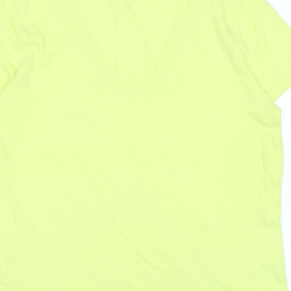 Gap Womens Yellow Cotton Basic T-Shirt Size M V-Neck