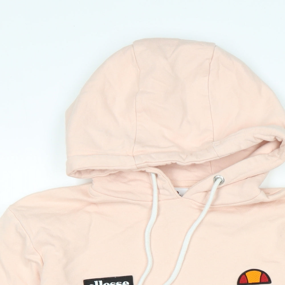 ellesse Womens Pink Polyester Pullover Hoodie Size 8 - Logo - Ellesse