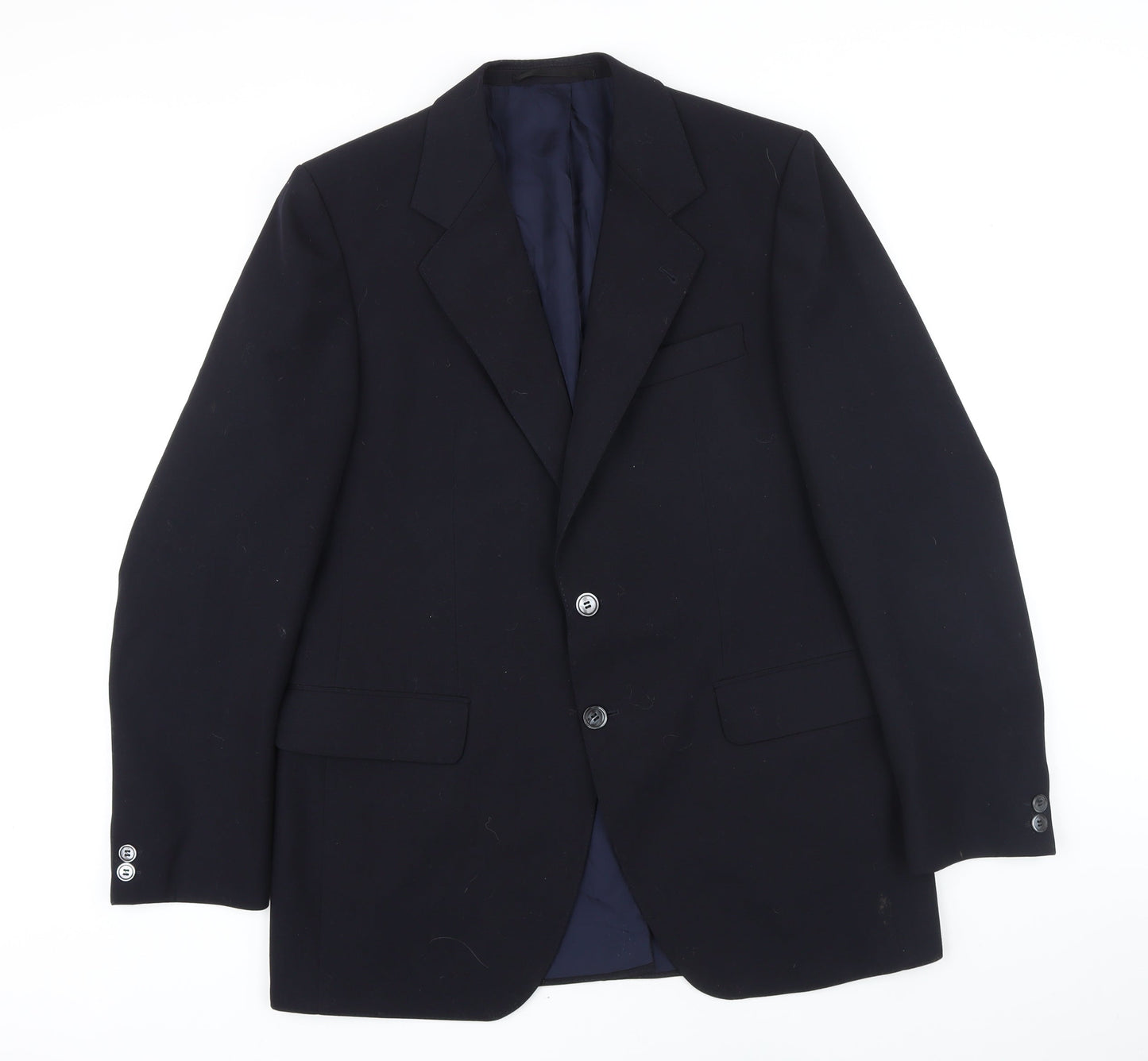Trevira Mens Blue Polyester Jacket Blazer Size 54 Regular
